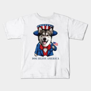 Fourth of July Pun Alaskan Malamute Kids T-Shirt